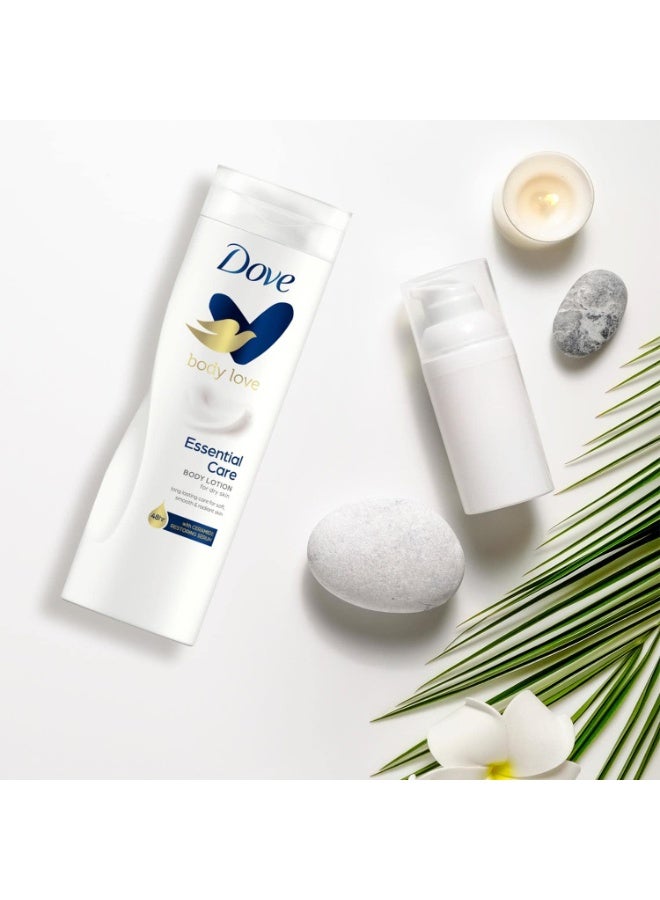 دوف لوشن الجسم دوف للعناية الأساسية، للبشرة الجافة، ترطيب يدوم 48 ساعة، مرطب نباتي، خالٍ من البارابين، سريع الامتصاص، 400 مل - Image 3